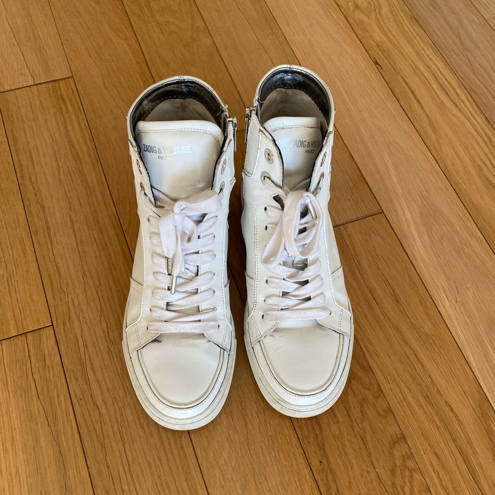 Zadig & Voltaire Flash Hitop Leather Sneakers